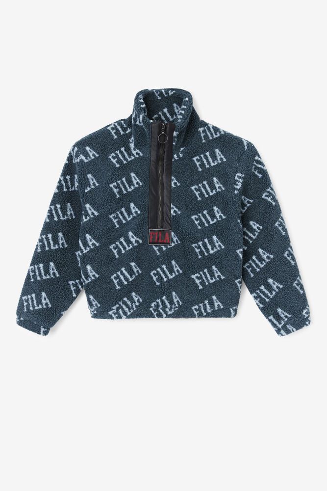 Fila Bunda Damske Jayla Sherpa Half Zip Čierne - KRIGW3508